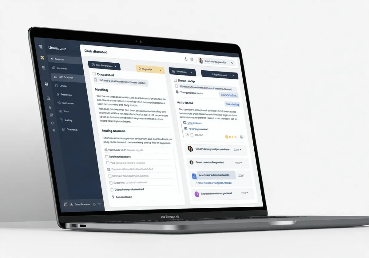 Advisorbriefs dashboard showing a meeting transcript with structured notes and CRM sync panel