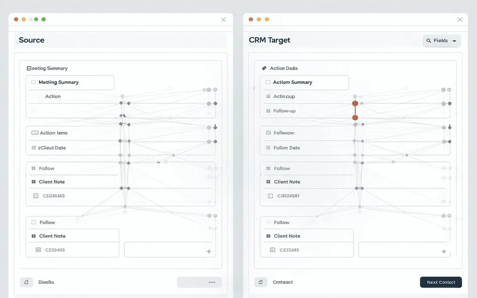 Advisorbriefs CRM integration showing field mapping to financial advisor CRM systems
